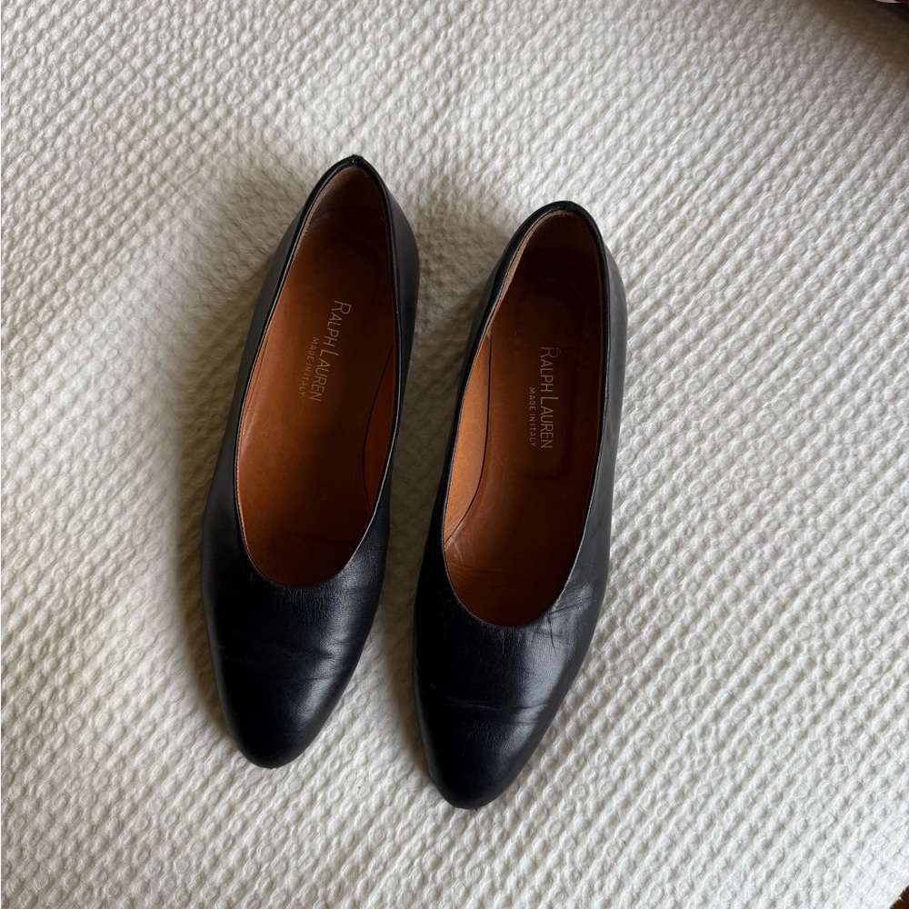 Vintage Ralph Lauren Black Leather Flats